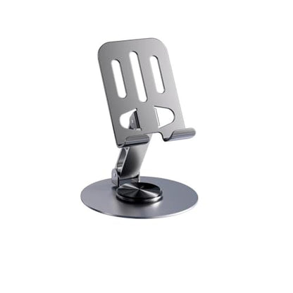 Cell Phone Stand for Desk, Desktop Phone Holder, Multi-Angel Adjustable 360° Rotation Non-Slip Metal Phone Stand, Sturdy Foldable Compatible for 16 15 14 Pro Max Pad with All Cell Phone/Tablet - color: Black