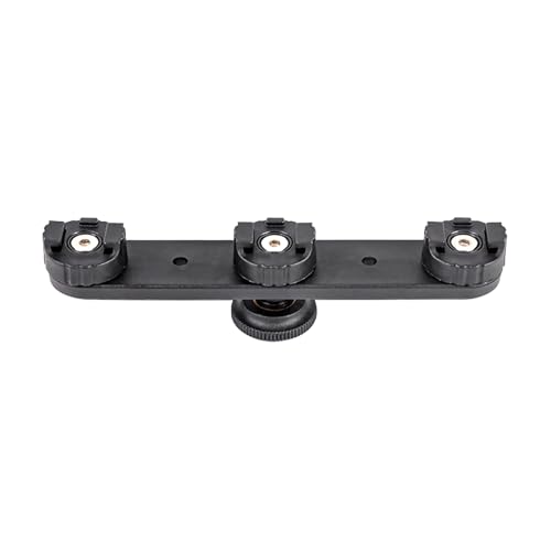Camera Hot Shoe Mount Triple Shoe Mount Extension Bar Hot Shoe Adapter Bracket with 1/4 Screw Hole Accessory