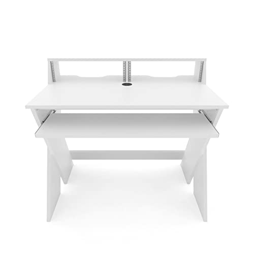 Glorious Sound Desk Compact Professional Studio Workstation, Walnut (AMS-SOUND-DESK-COM-WAL) - color: White