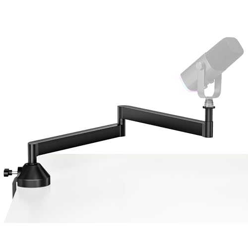 InnoGear Low Profile Mic Arm, 360° Rotatable Microphone Arm Stand Foldable Desk Mic Boom Arm for Fifine AM8 K669B Blue Yeti HyperX QuadCast SoloCast AT2020 and Other Mics - color: Black, style: 2-Axis Arm