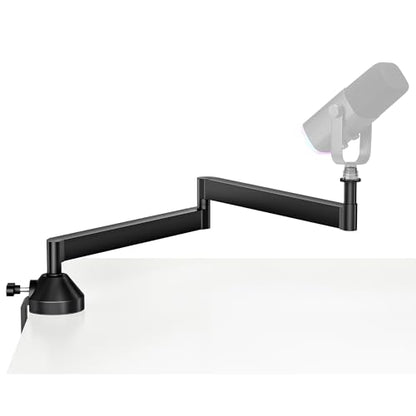 InnoGear Low Profile Mic Arm, 360° Rotatable Microphone Arm Stand Foldable Desk Mic Boom Arm for Fifine AM8 K669B Blue Yeti HyperX QuadCast SoloCast AT2020 and Other Mics - color: Black, style: 2-Axis Arm