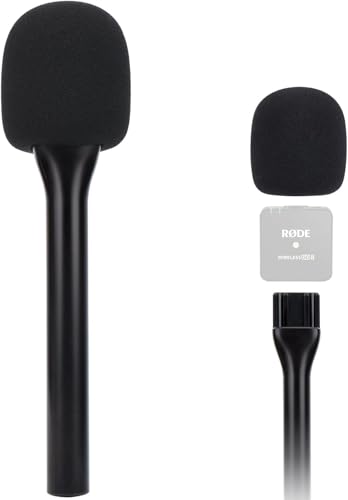 Rode Handheld Wireless Mic Stand with Pop Filter, Holder for Wireless Go 2/Pro, Interview Microphone Adapter for Go/ME - color: Black