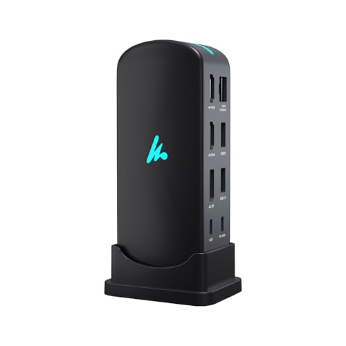 Type C 11 in 1 Wozoyo Docking Station, PD 100W, 2X4K@60Hz HDMI, 4K DisplayPort,2XUSB 5Gbps, 1 Gigabit Ethernet, SD/TF,AUX Port, Compatible Thunderbolt 4, macOS, Windows, Android & iOS - style: 11-in-1