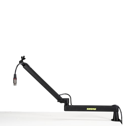 Shure by Gator Premium Low-Profile Desktop Mic Boom Stand; Fully Adjustable for Podcast, Streaming, and Home Office Setups (SH-BROADCAST2)