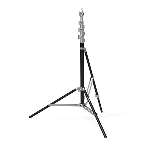 【Space-Saving】RAUBAY 10ft Light Stand – Corner-Style with Air Cushion, Adjustable Photography Light Support with Bubble Level & Independent Leg, Studio Lighting Tripod for Softbox, Video & Photography, Silver (LT30-CS) - color: Silver, size: Corner Versio