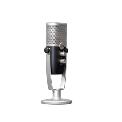 AKG Pro Audio Ara Professional USB-C Condenser Microphone, Dual Pattern Audio Capture Modes for Podcasting, Video Blogging, Gaming and Streaming, Blue & Silver