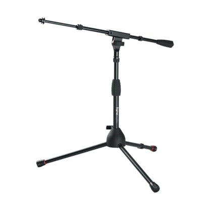 Gator Frameworks Short Tripod Base Microphone Stand with Soft Grip Twist Clutch, Boom Arm, and Both 3/8" and 5/8" Adapters (GFW-MIC-2621) - style: Tripod Base
