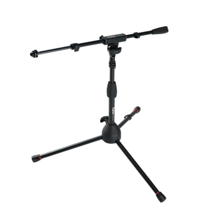 Gator Frameworks Short Tripod Base Microphone Stand with Soft Grip Twist Clutch, Boom Arm, and Both 3/8" and 5/8" Adapters (GFW-MIC-2621) - style: Tripod Base