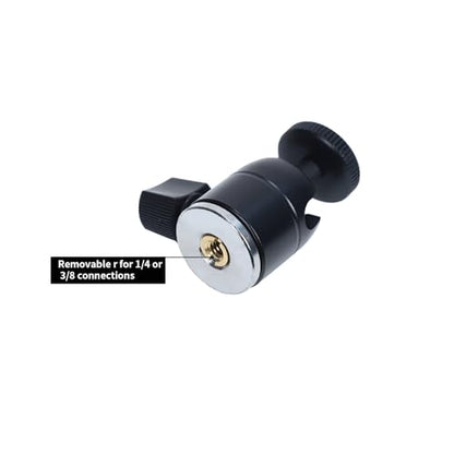 Mini Ball Head Hot Shoe Adapter, 360° Swivel 1/4" Thread Camera Mount for DSLR, Tripod, Monitor, LED Video Light & Microphone, Heavy Duty Metal Cold Shoe Bracket for Vlog & YouTube.