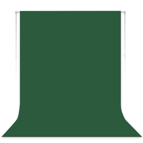 Dark Green Photography Backdrop for Photoshoot, Fabric, 7x10 FT | Versatile Studio Photo Backgrounds, Easy to Install, for Portraits Shooting, Party Decor, Live Streaming, Video Recording - color: Dark green, size: 7X10 FT
