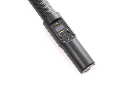 REFLEX CAMERA Portable 20W RGB Light Stick with Barndoor, 1-100% Brightness, 2700-7500K, 1/4" Screw Built-in Lithium Battery, Metal Body, Special Effects Modes, Remote Control, Power Adapter Included