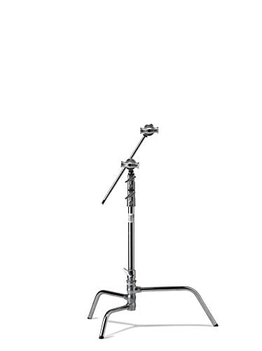 Kupo 20" C-Stand Turtle Base Kit Professional Grip Stand with 2.5" Grip Head and 20" Grip Arm, Heavy-Duty Steel Construction for Photography and Video Lighting - Silver (KS704512) - color: Silver, style: 20" Turtle Base Kit