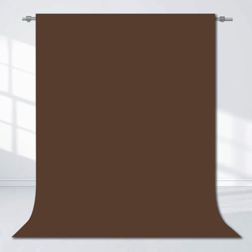 Brown Backdrop for Photoshoot, Photobooth Professional Photo Backdrop Curtains, Studio Portrait Video Teams Photo op Backdrop Solid Color Backdrops for Photography 5x7FT - color: Brown, size: 5x7FT