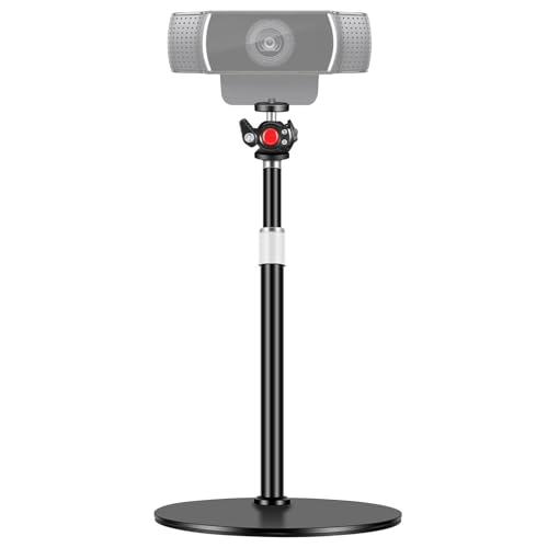Webcam Tripod Stand for Desk: Webcam Stand for Logitech Brio | C920 | C922 | C615 | C930e - Height & Angle Adjustable Desktop Tripod for Light & 1/4" Thread for Live Streaming | Video Calling - size: 9.2''-15.5''