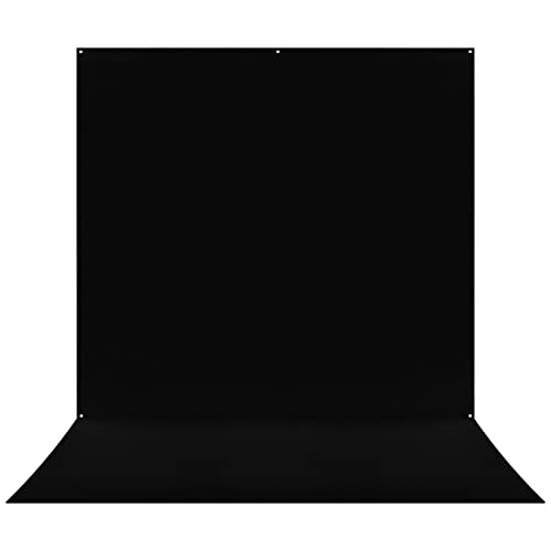 Westcott 8'x13' Black Sweep X-Drop Pro Wrinkle-Resistant Backdrop Kit - for Full-Length Portraits, Group Photos, and Photo Booths