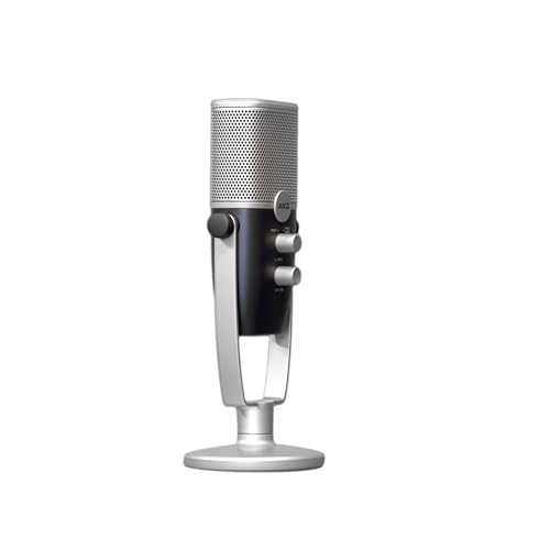 AKG Pro Audio Ara Professional USB-C Condenser Microphone, Dual Pattern Audio Capture Modes for Podcasting, Video Blogging, Gaming and Streaming, Blue & Silver