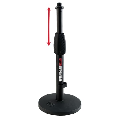 Gator Frameworks Desktop Mic Stand with Round Base and Twist Clutch (GFW-MIC-0601) - size: 6" Weighted Base