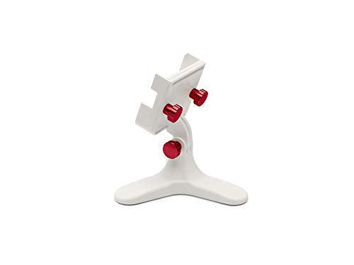 WeatherTech DeskFone Two View - Adjustable, Universal Cell Phone Holder Mount Stand for Desk, Counter, Table - Tripod Design for iPhone & Smartphone Charging - Red Metal Knobs - color: Red Metal Knobs