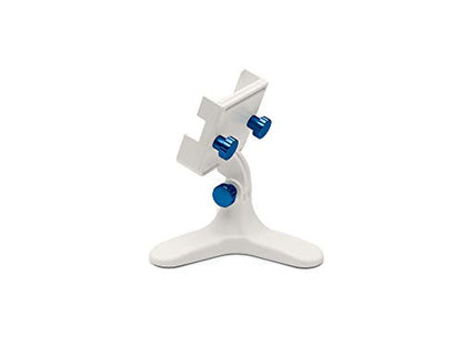 WeatherTech DeskFone Two View in White - Adjustable, Universal Cell Phone Holder Mount Stand for Desk, Counter, Table - Tripod Design for iPhone & Smartphone Charging - Royal Blue Metal Knobs - color: Royal Blue Metal Knobs