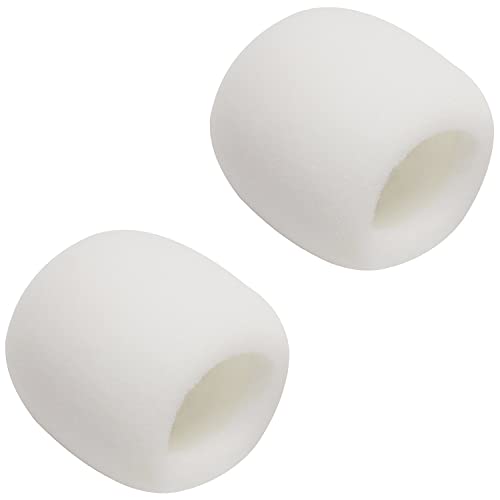 Fielect 2Pcs Microphone Cover Sponge Foam Mic Cover Handheld Microphone Windscreen Shield Protection Micro Foam Filter White for KTV Broadcasting - color: White