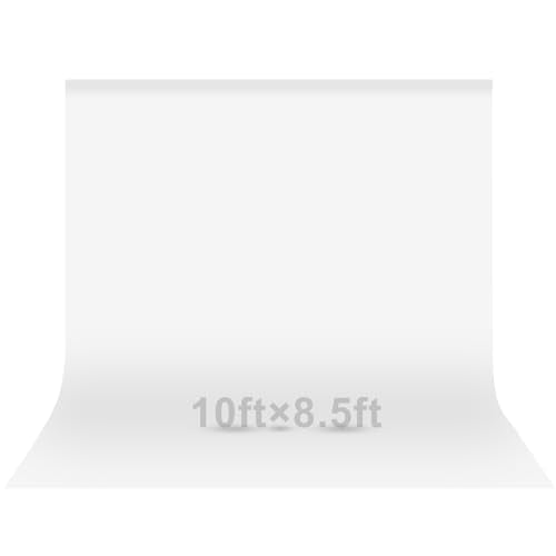 EMART 10x8.5 ft White Backdrop for Photography, Large Party Photo Background Curtain Drapes, Washable Polyester Fabric Back Drop Screen Sheet for Birthday Video Studio Portrait Photoshoot - color: White, size: 10x8.5ft