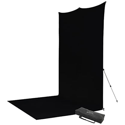 Westcott 8'x13' Black Sweep X-Drop Pro Wrinkle-Resistant Backdrop Kit - for Full-Length Portraits, Group Photos, and Photo Booths