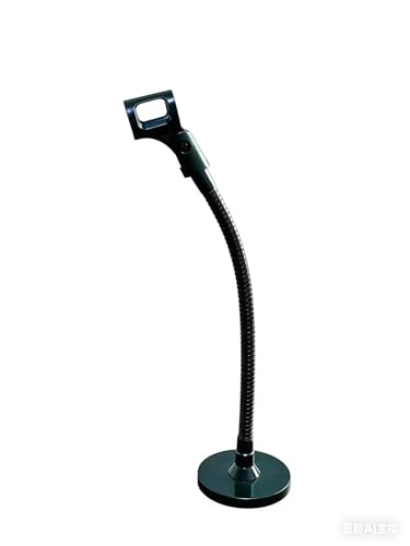 Gooseneck Microphone Stand for Podium, Adjustable 13 inch Flexible Goose neck Mic Holder Clip for Table Heavy Duty,Pulpit Mic Desktop Moun,Phone Holder for Aser live,Barbers.