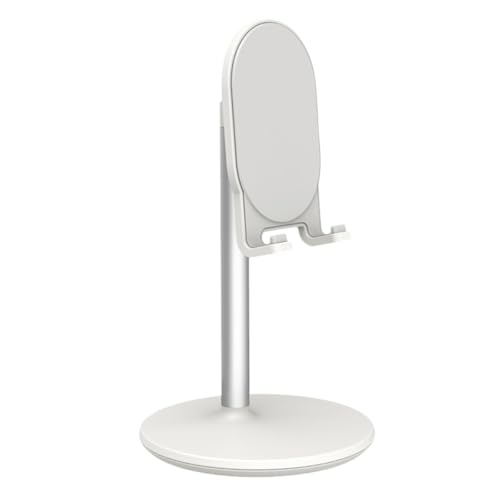 Toddmomy Desktop Phone Stand White Metal Universal Phone Video Holder Adjustable Pad Supporter for Live Streaming and Video Watching