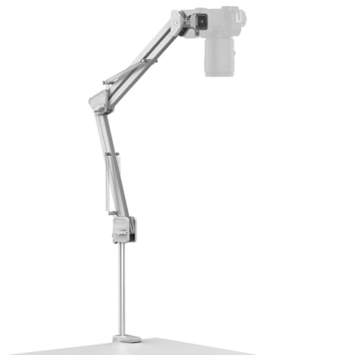 ULANZI TH04 Overhead Camera Mount with Magic Arm and 1/4" Ball Head, 360° Rotatable Camera Desk Mount, Desk Tripod with Uka Quick Release Setup for DSLR Cameras/Webcam/iPhone/Ring Light/Microphone