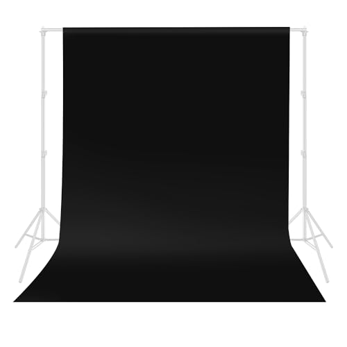Hemmotop Black Backdrop Background Curtain 5x7 ft | Polyester, Drapes Well, Rod Pocket for Easy Hanging, for Video Recording, Pet Photography, Baby Shower, Graduation, Halloween - color: Black, size: 5x7ft