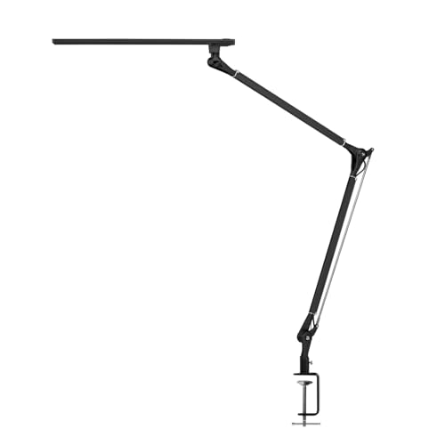 UPLIFTDESK E7 LED Desk Lamp with Clamp - Adjustable 3 Color Modes, Dimmable Black Architect Light for Standing Desk, Home Office, Dual Monitor Computer Work - color: Black Clamp Only