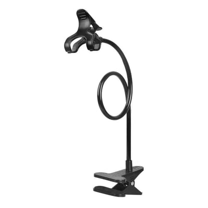 Mobile Phone Holder, Long Neck, Desktop and Bedside Mobile Phone Holder - color: black