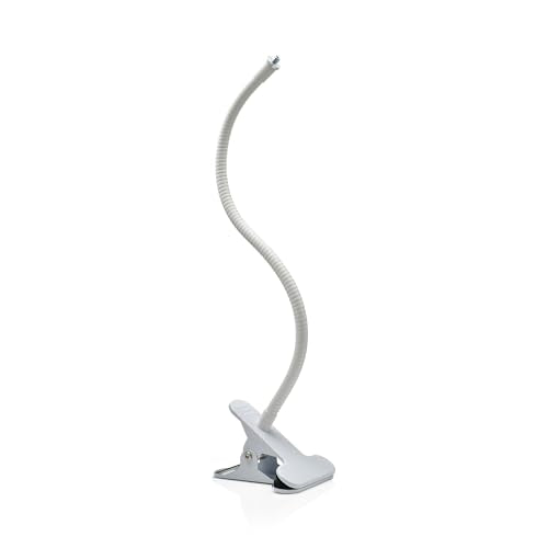 Holicfun Indoor Outdoor Security Camera Flexible Clip Mount, White | Universal 1/4"-20 threaded clamp bracket, fits Ring/Blink/Wyze/Arlo and more, 40cm adjustable gooseneck arm - color: White, size: Long Arm