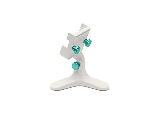 WeatherTech DeskFone Two View - Adjustable, Universal Cell Phone Holder Mount Stand for Desk, Counter, Table - Tripod Design for iPhone & Smartphone Charging - Turquoise Metal Knobs - color: Turquoise Metal Knobs