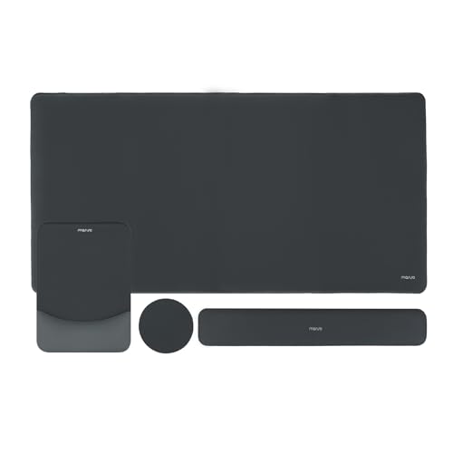 MOSISO Keyboard Mouse Pad Set, Large Gaming Mouse Pad&Rectangular Keyboard Wrist Rest&Mousepad with Wrist Rest&Coaster, Ergonomic Non-Slip&Easy Typing Pad with Curved Silicone Lining, Slate Gray - color: Slate Gray