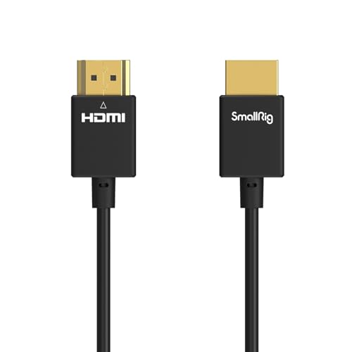 SMALLRIG Upgraded Ultra Thin HDMI Cable 35cm/1.15Ft (A to A), 4K Hyper Super Flexible Slim Cord, High Speed Supports 3D, 4K@60Hz, Ethernet, ARC Type-A Male to Male for Camera, Monitor, Gimbal - 2956B - size: 35CM(A to A)