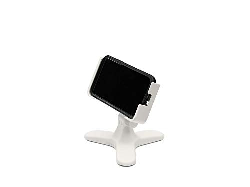 WeatherTech DeskFone Two View in White - Adjustable, Universal Cell Phone Holder Mount Stand for Desk, Counter, Table - Tripod Design for iPhone & Smartphone Charging - Gold Metal Knobs - color: Gold Metal Knobs