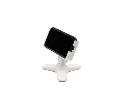 WeatherTech DeskFone Two View in White - Adjustable, Universal Cell Phone Holder Mount Stand for Desk, Counter, Table - Tripod Design for iPhone & Smartphone Charging - Gold Metal Knobs - color: Gold Metal Knobs
