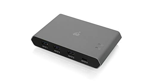 IOGEAR USB-C 2 Port Switch - Transfer Files Between PC & Mac OS X - 3 USB-A - 1 USB-C - Switch Method Remote - Mouse or Hotkey - LED Indicator - USB-C 85W Pass Through - GUS4C2 - size: 2x4, style: USB-C/2-Port