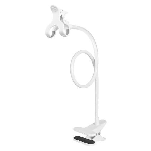 Mobile Phone Holder, Long Neck, Desktop and Bedside Mobile Phone Holder - color: white