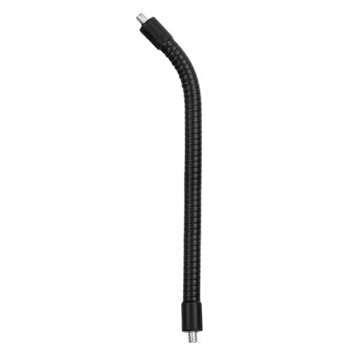 PATIKIL 9" Gooseneck, 1/4" Male to 1/4" Male Thread Metal Universal Hose Flexible Arm Gooseneck Tube Extension Holder for Action Camera Phone Microphone, Black - size: 9"