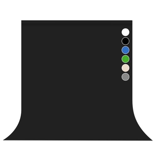 Black Backdrop Virtual Black Background Sheet Fabric Wrinkle Resistance Photo Background for Photo Studio Shooting Props 6x9FT - color: Black, size: 6x9FT
