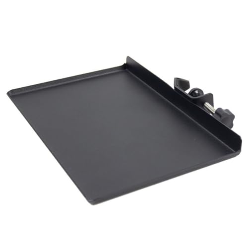 Clamp Microphone Stand Tray Holder for Live Streaming with Sound Card Storage Raised Edge Bracket for Picks Capos Phones and Accessories