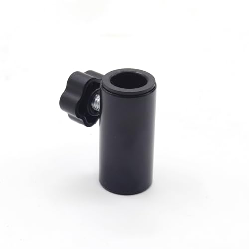 Metal Microphone Stand Adapter for 12mm Stem Boom Arm to 3/8" Thread Mic Stand, Tripod or Clamp - Metal Shell with Engraved 3/8" Threaded Holes and a 12mm-Diameter ABS Socket Inside
