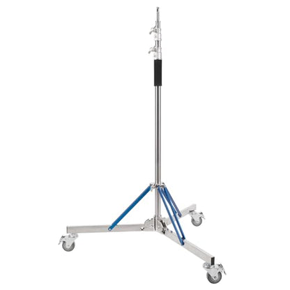 Heavy Duty Light Stand with Caster - 10.5ft/320cm Adjustable Light Stand with Stainless Steel, High Stability and Mobility Light Stand Photography for Strobe Light, Softbox, Reflector
