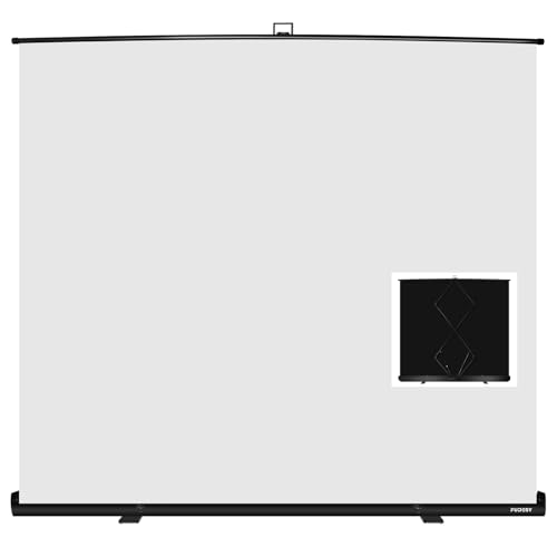 FUDESY 78.7 x 90in Large Collapsible White Backdrop Screen, Portable Retractable Pull Up Panel Wrinkle-Resistant Photo Background for Streaming, Video Conference, Photographic Studio - color: White, size: 78.7 x 90in