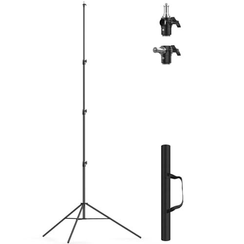 13.1' Heavy Duty Light Stand Photography Tirpod with Air Cushioned 157.2in/4m Adjustable Metal Professional Sky High Tripod with 1/4"& 3/8" Screw Adapter Compatible with Most DSLR Cameras - size: Air Cushioned 13.1'