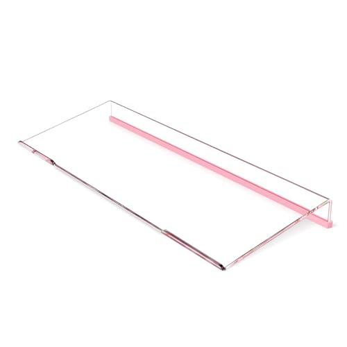 BEEGO Ergonomic Computer Keyboard Stand - Clear Acrylic Keyboard Riser Tilted Keyboard Holder Keyboard Tray with Lightpink Non-Slip Strip for Easy Typing at Home School Office Desk Accessories - color: Clear W/ Lightpink Strip, size: 1PCS