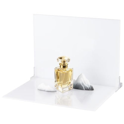 Meking Product Photography Backdrops Dual- Sided Matte and Reflective White Photo Background for Food, Makeup, Jewelry and Other Small Product, 2Pcs 15.7x11.8in Photo Backdrop Boards with 2Pcs Bracket - color: White