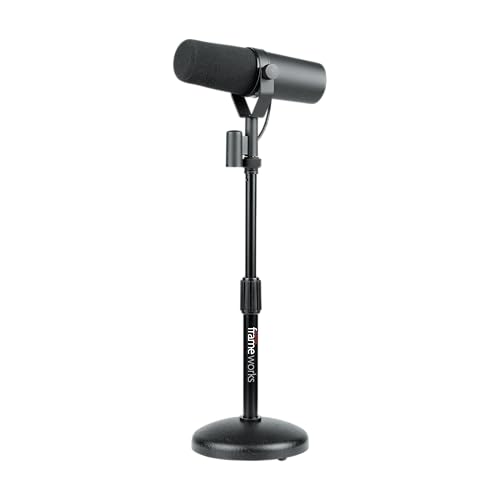 Gator Frameworks Desktop Microphone Stand with Round Weighted Base & Adjustable Height (GFW-MIC-0501) (Pack of 4) - size: 5" Weighted Base (Pack of 4), style: Adjustable Height